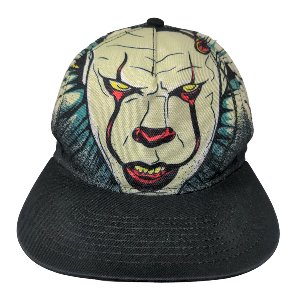 IT Men's Snapback Hat All Over Print Black OSFM Horror Movie Pennywise Official